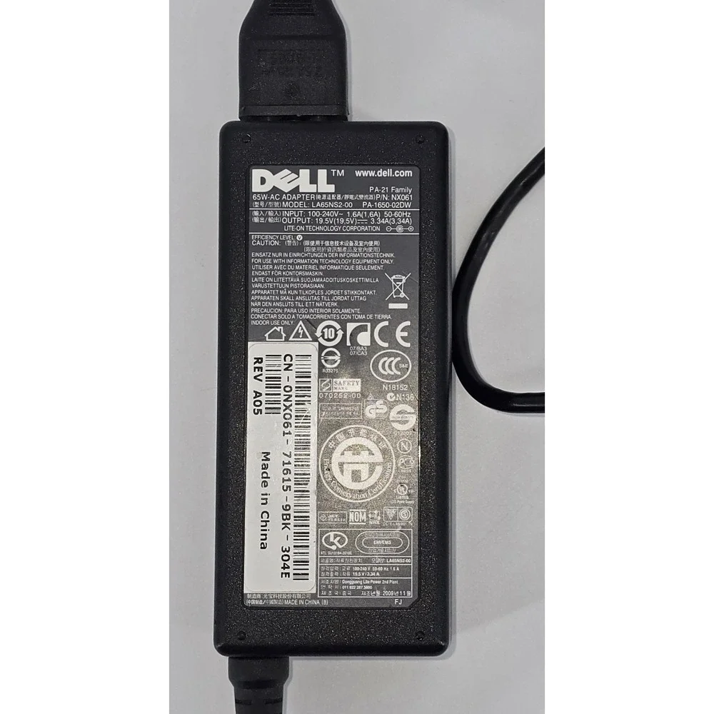 GENUINE Dell 1440 1525 1545 AC Power Adapter PA-21 Family LA65NS2-00 NX061‎ 65W